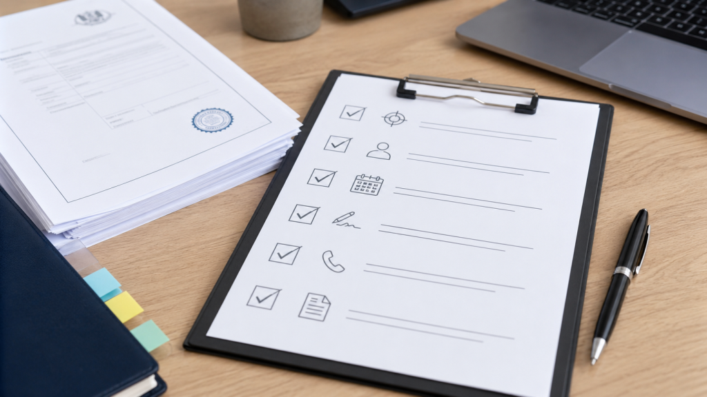Checklist of details needed for a certified translation submitted to a UK authority
