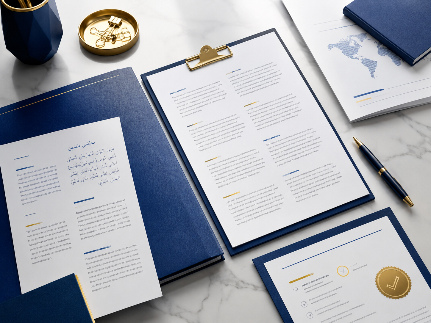 Professional document translation service with multilingual documents